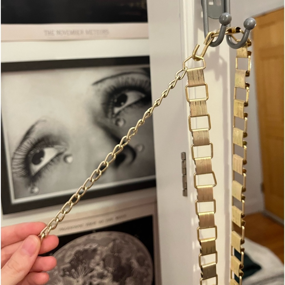 Vintage Faux Gold Square Chain Belt